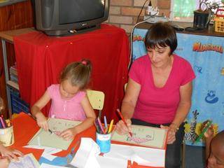 Granny Carol is enjoying drawing with Alexa.....